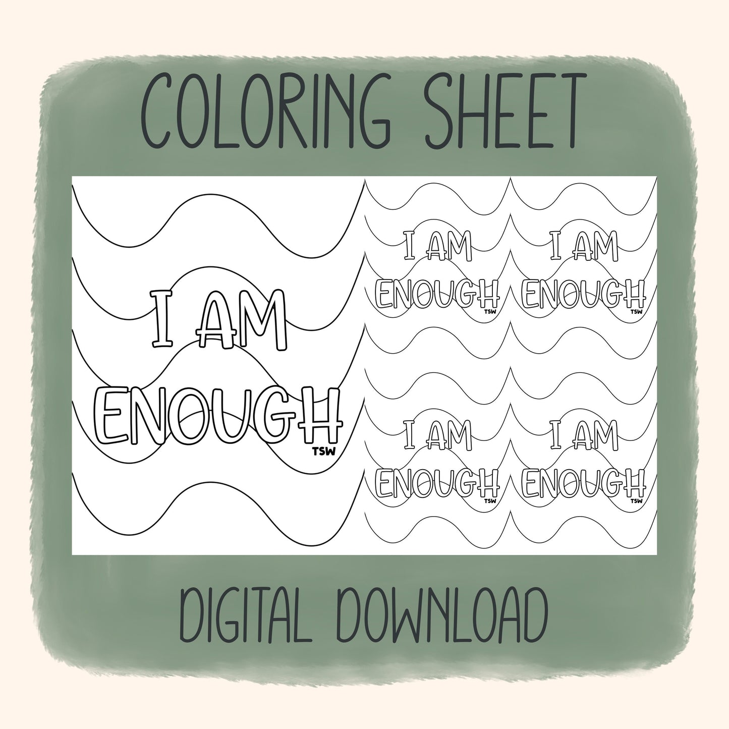 I Am Enough - Coloring Sheet