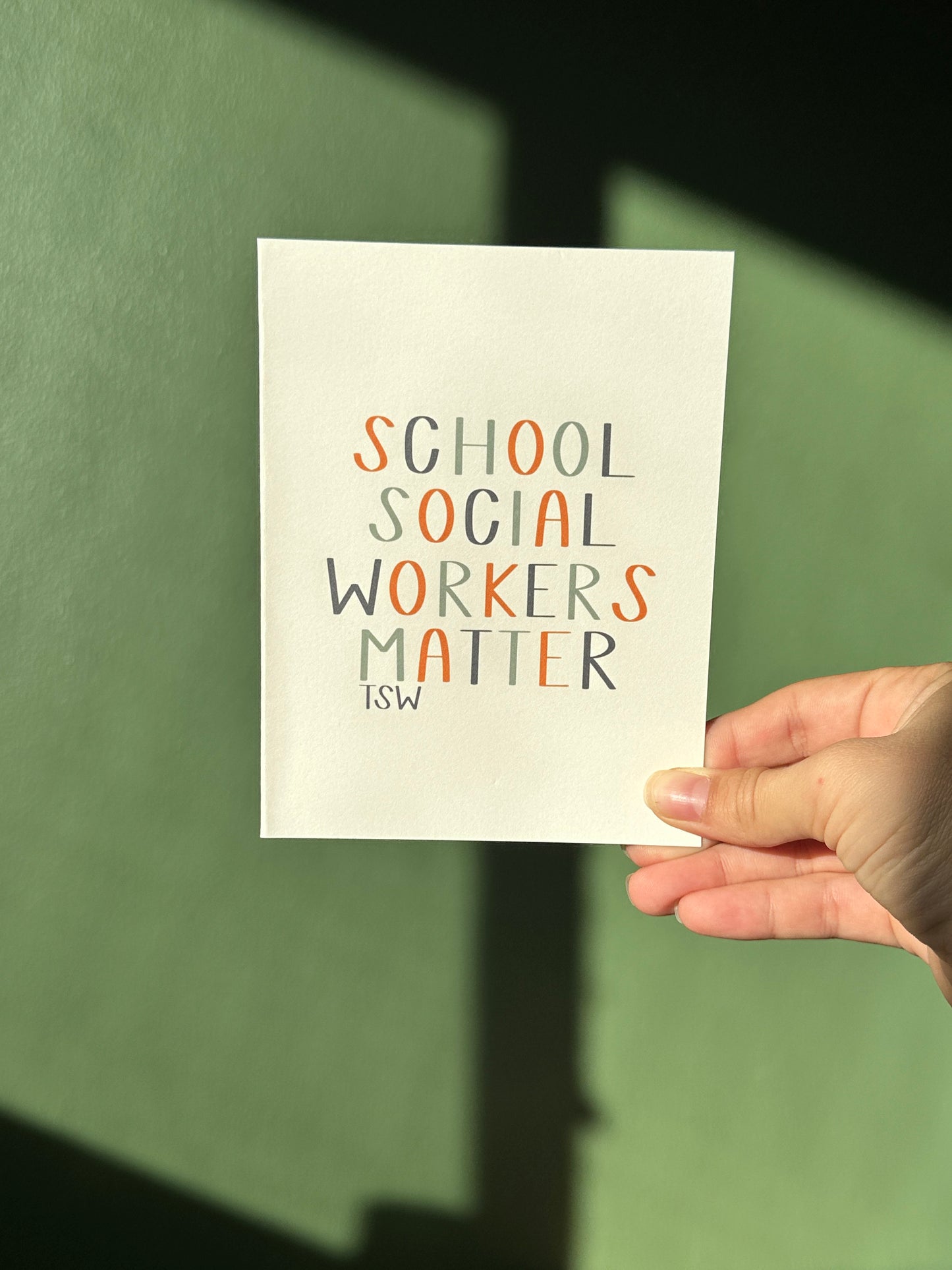 School Social Workers Matter Card | Thank You, Appreciation, Happy For You, Well Done, Greeting Card | A2 Card