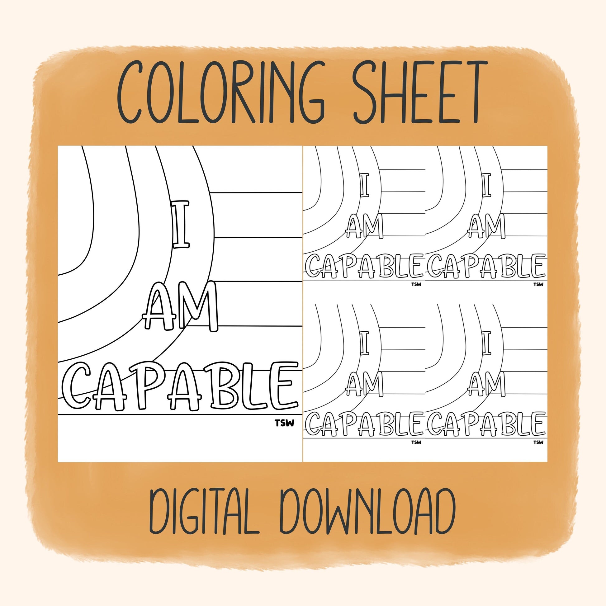 I Am Capable - Coloring Sheet