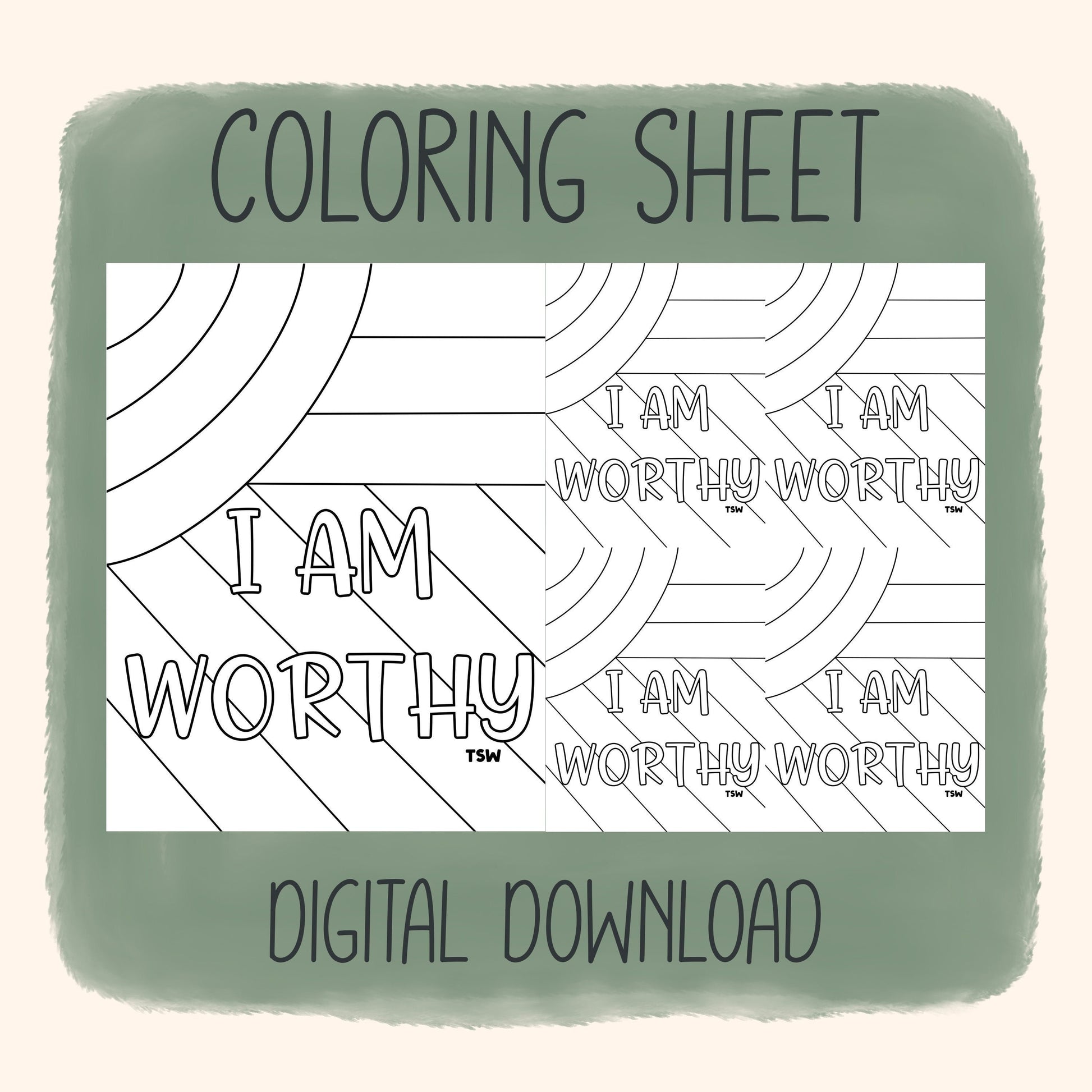 I Am Worthy - Coloring Sheet