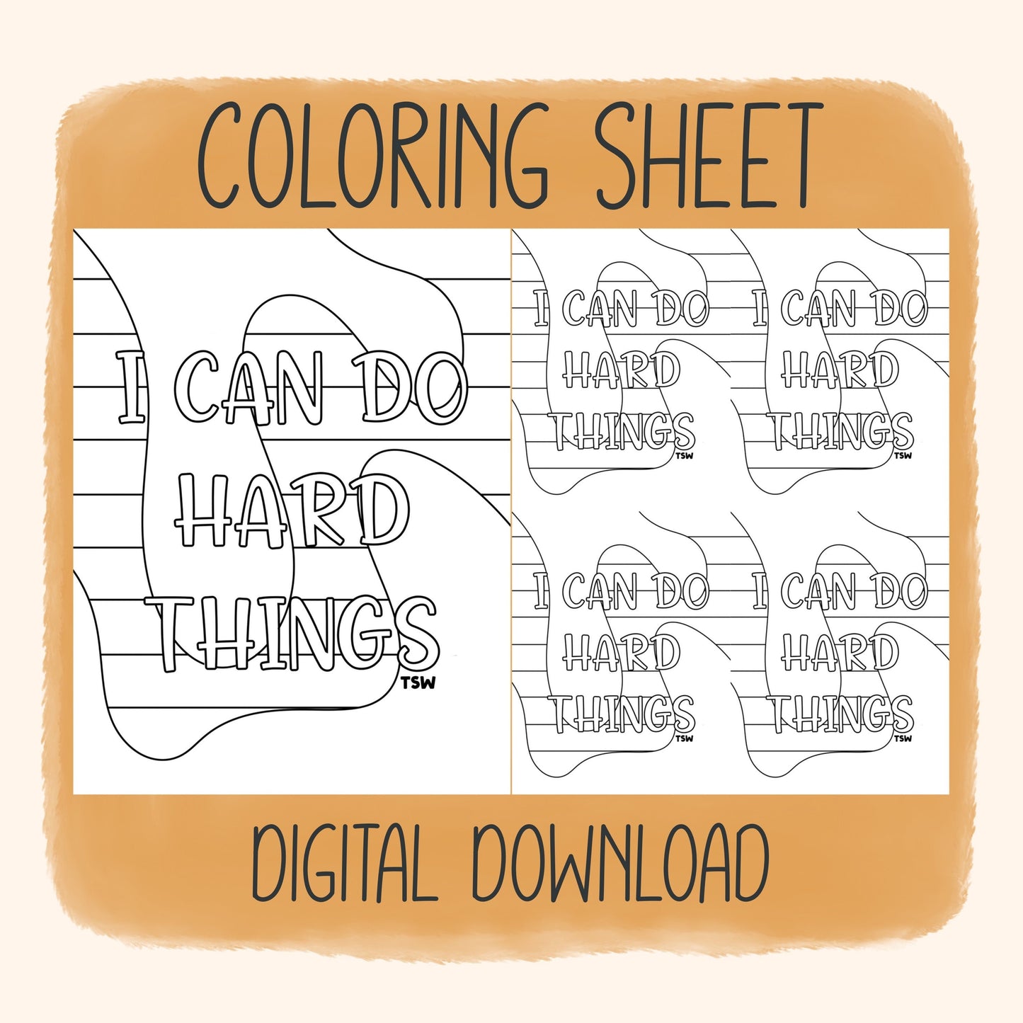 I Can Do Hard Things - Coloring Sheet