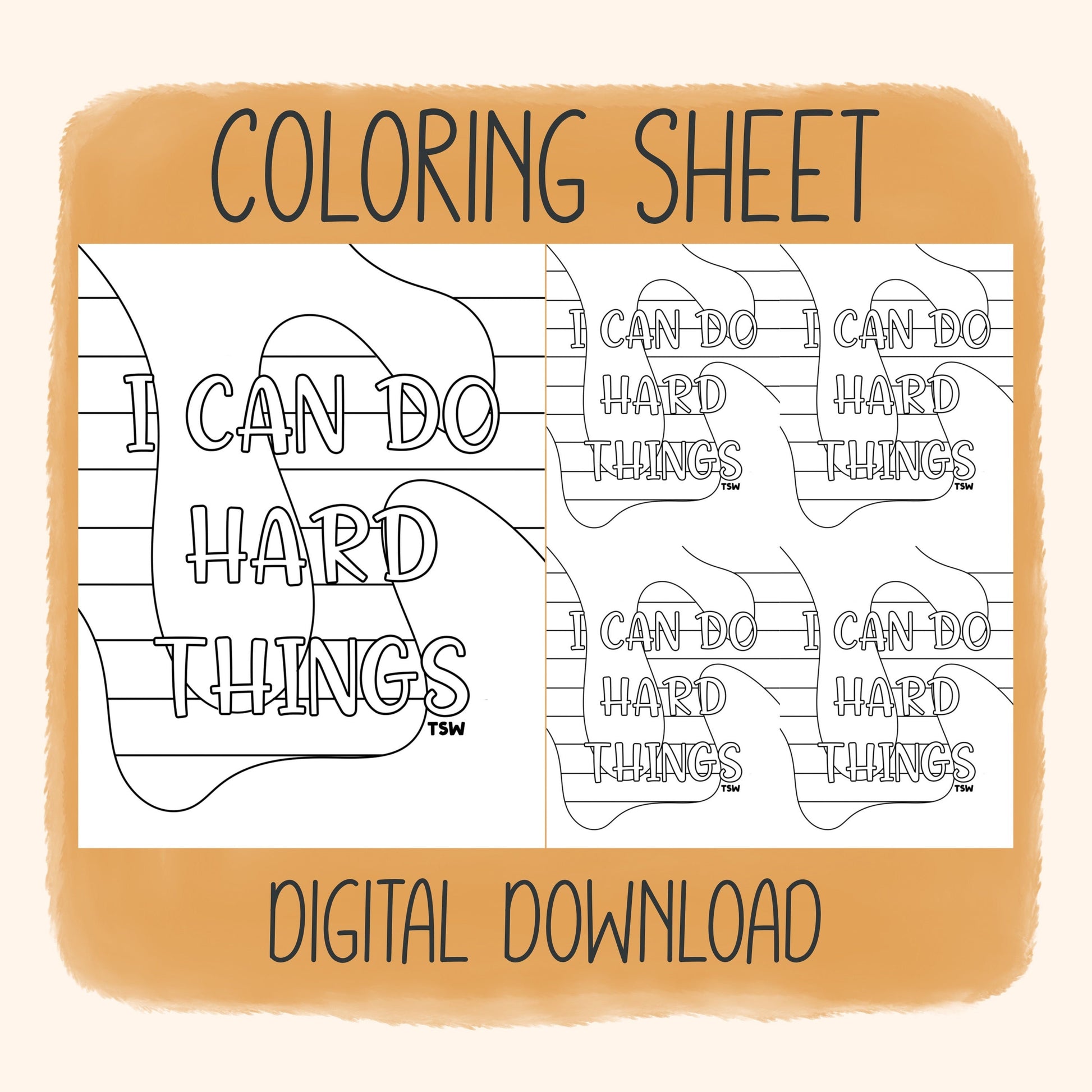 I Can Do Hard Things - Coloring Sheet