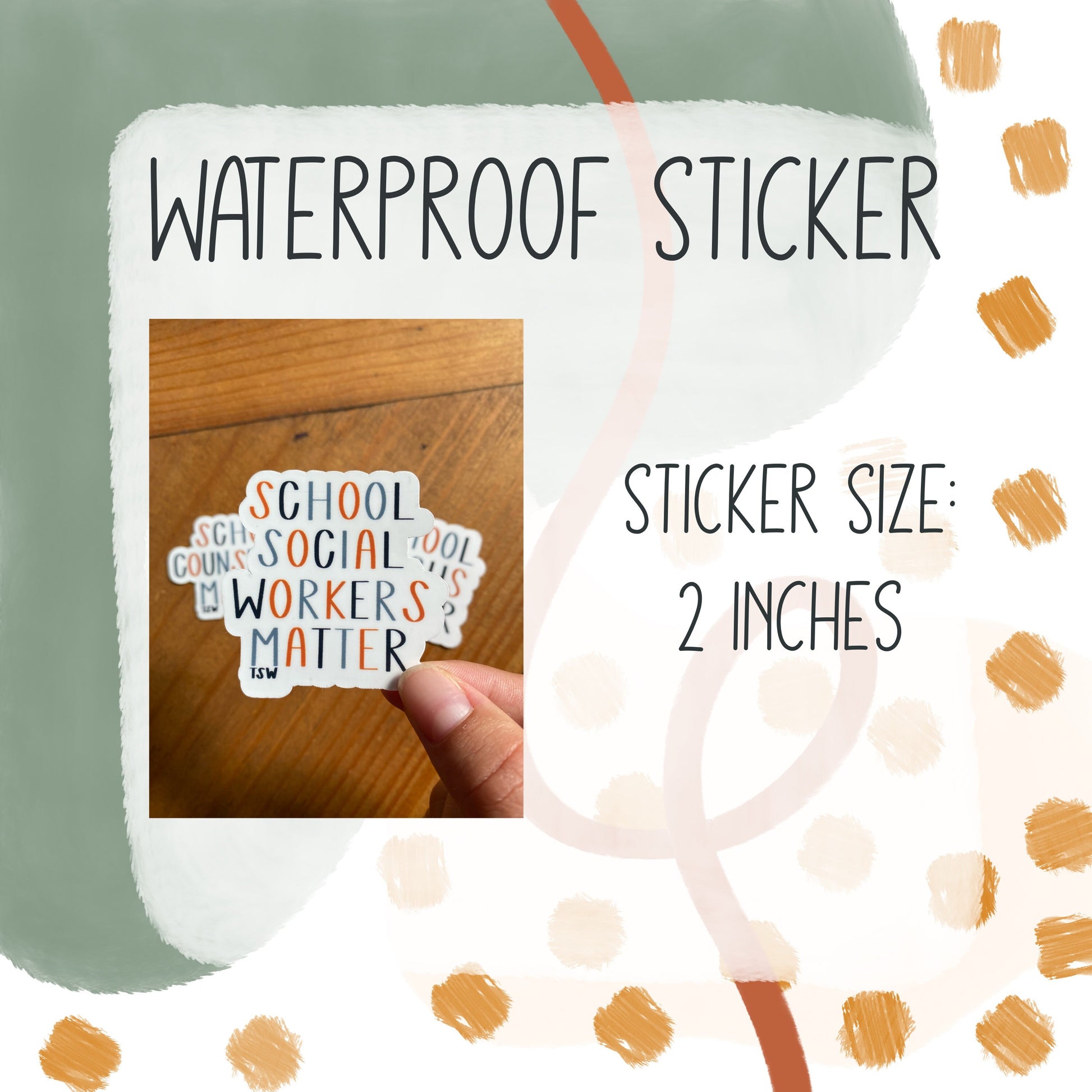 School Counselors, School Psychs, and School Social Workers Matter - Waterproof Sticker