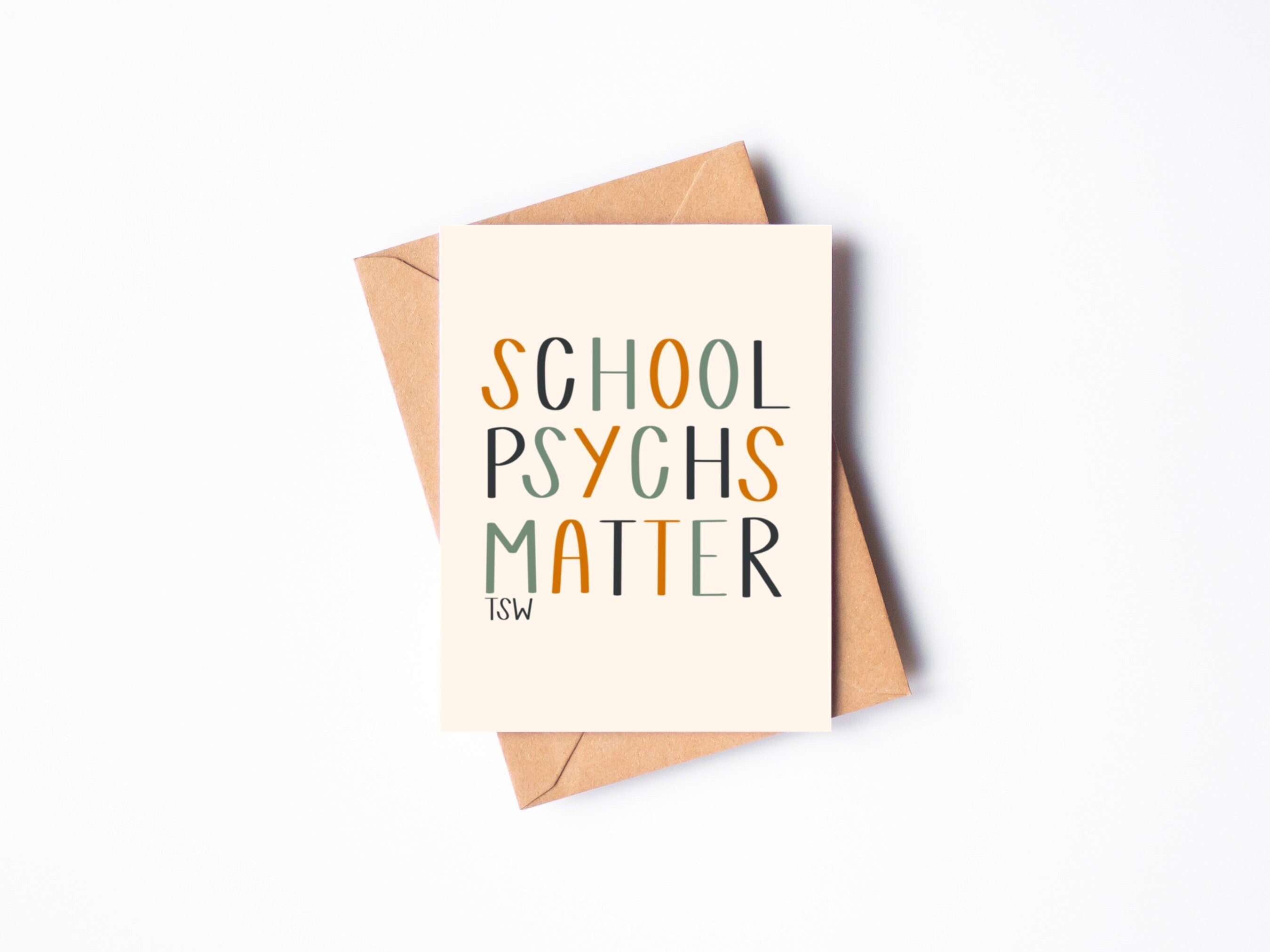School Psychs Matter Card | Thank You, Appreciation, Happy For You, Well Done, Greeting Card | A2 Card