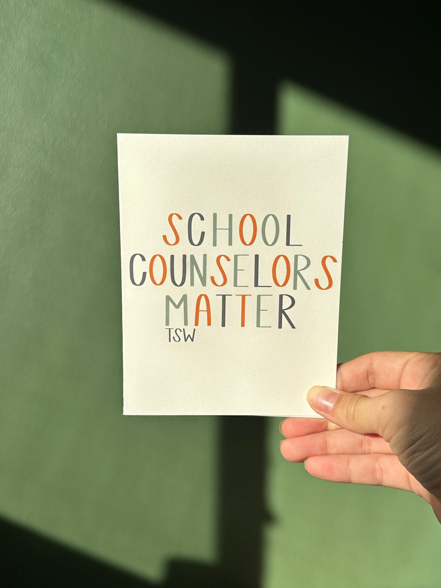 School Counselors Matter Card | Thank You, Appreciation, Happy For You, Well Done, Greeting Card | A2 Card