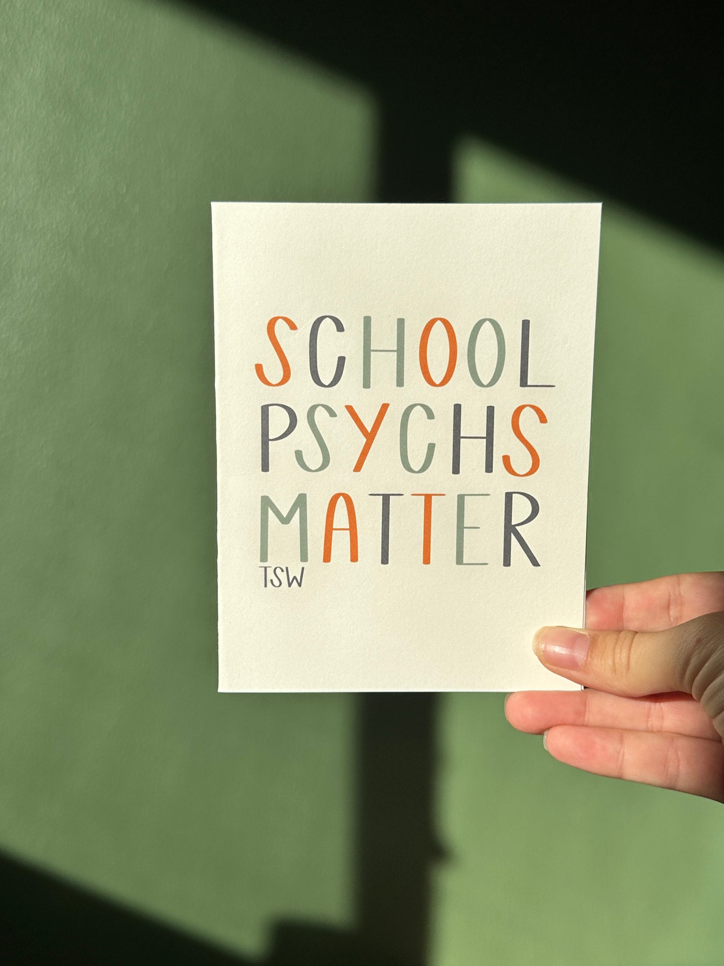 School Psychs Matter Card | Thank You, Appreciation, Happy For You, Well Done, Greeting Card | A2 Card