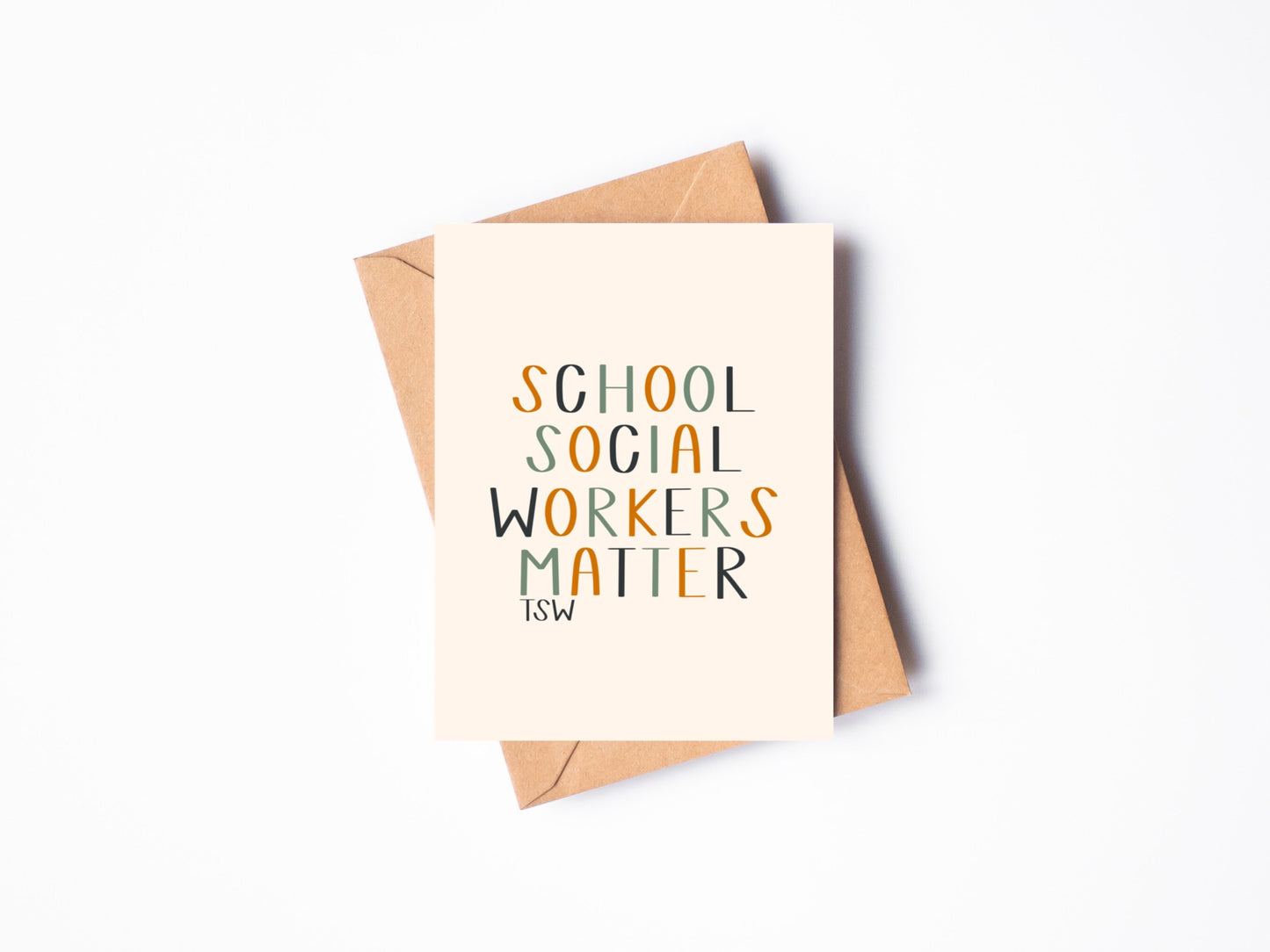 School Social Workers Matter Card | Thank You, Appreciation, Happy For You, Well Done, Greeting Card | A2 Card