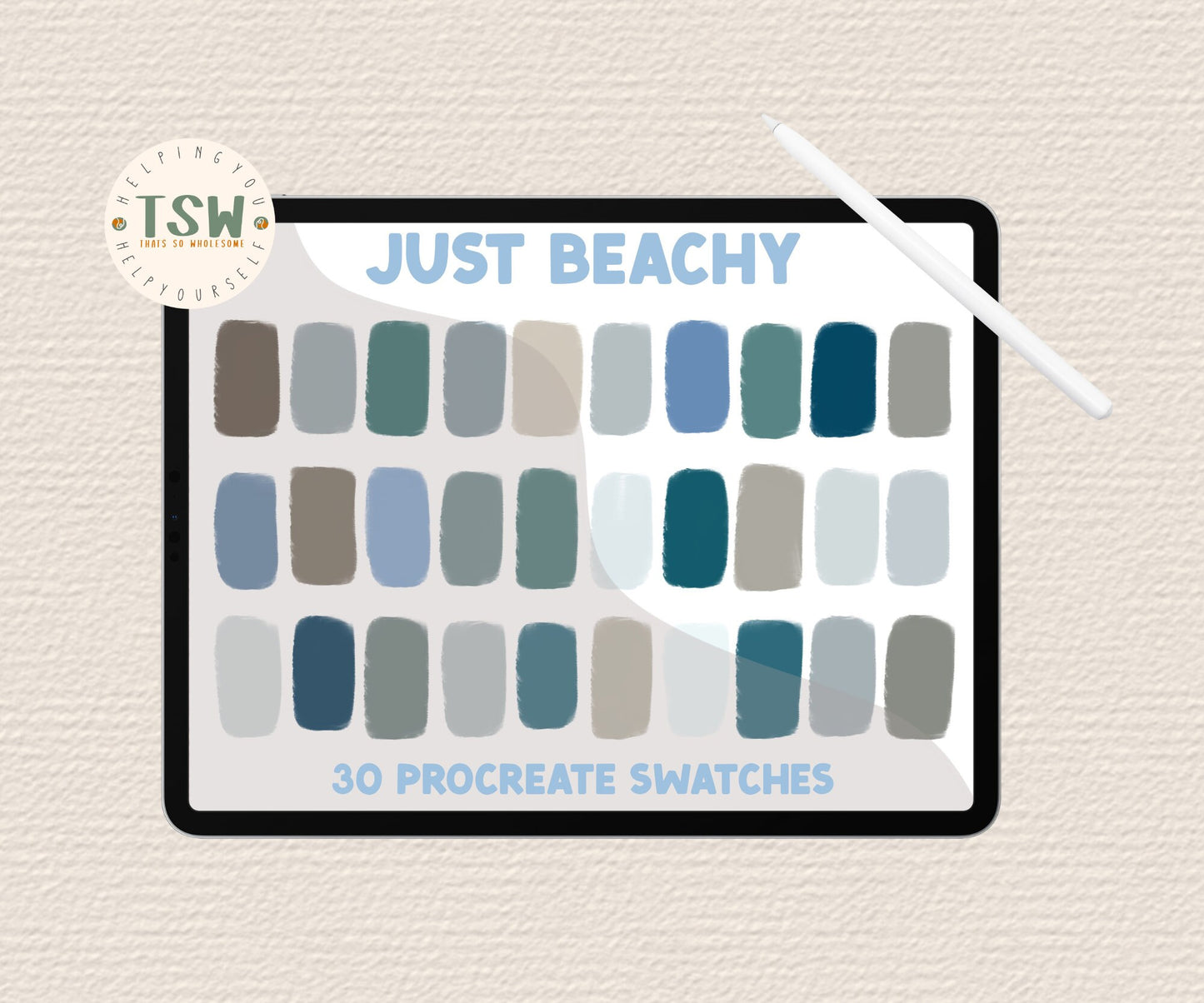 Just Beachy - Procreate Color Palette, Made by a therapist | beach color theme