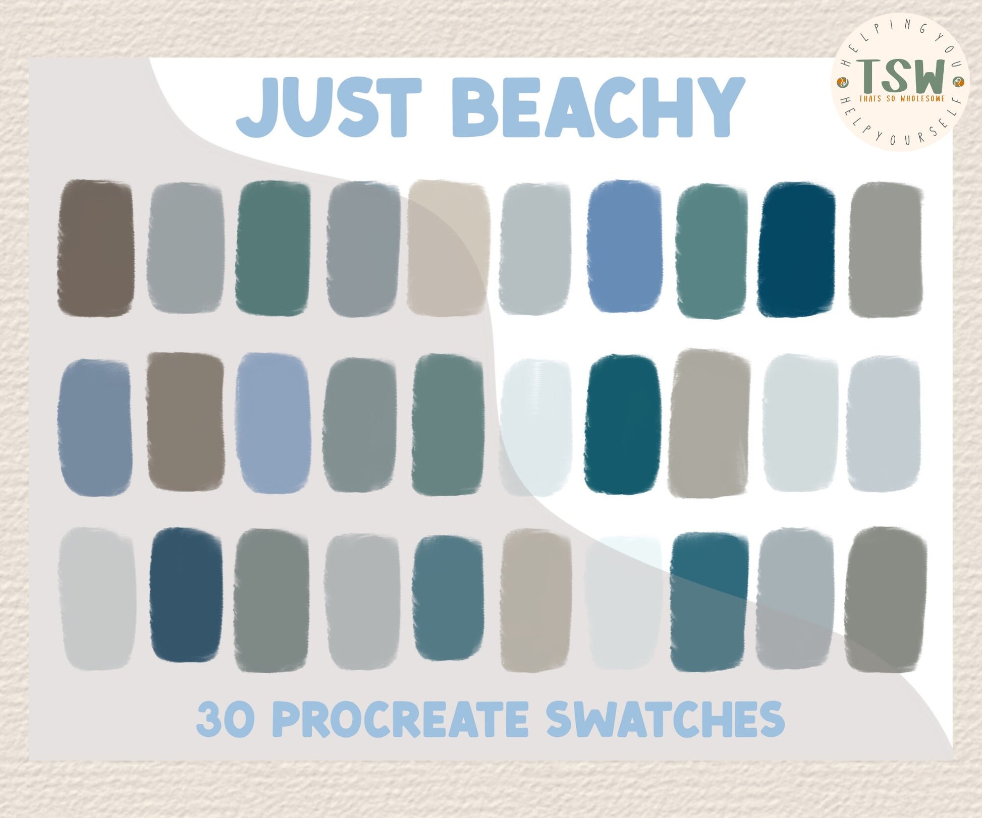 Just Beachy - Procreate Color Palette, Made by a therapist | beach color theme