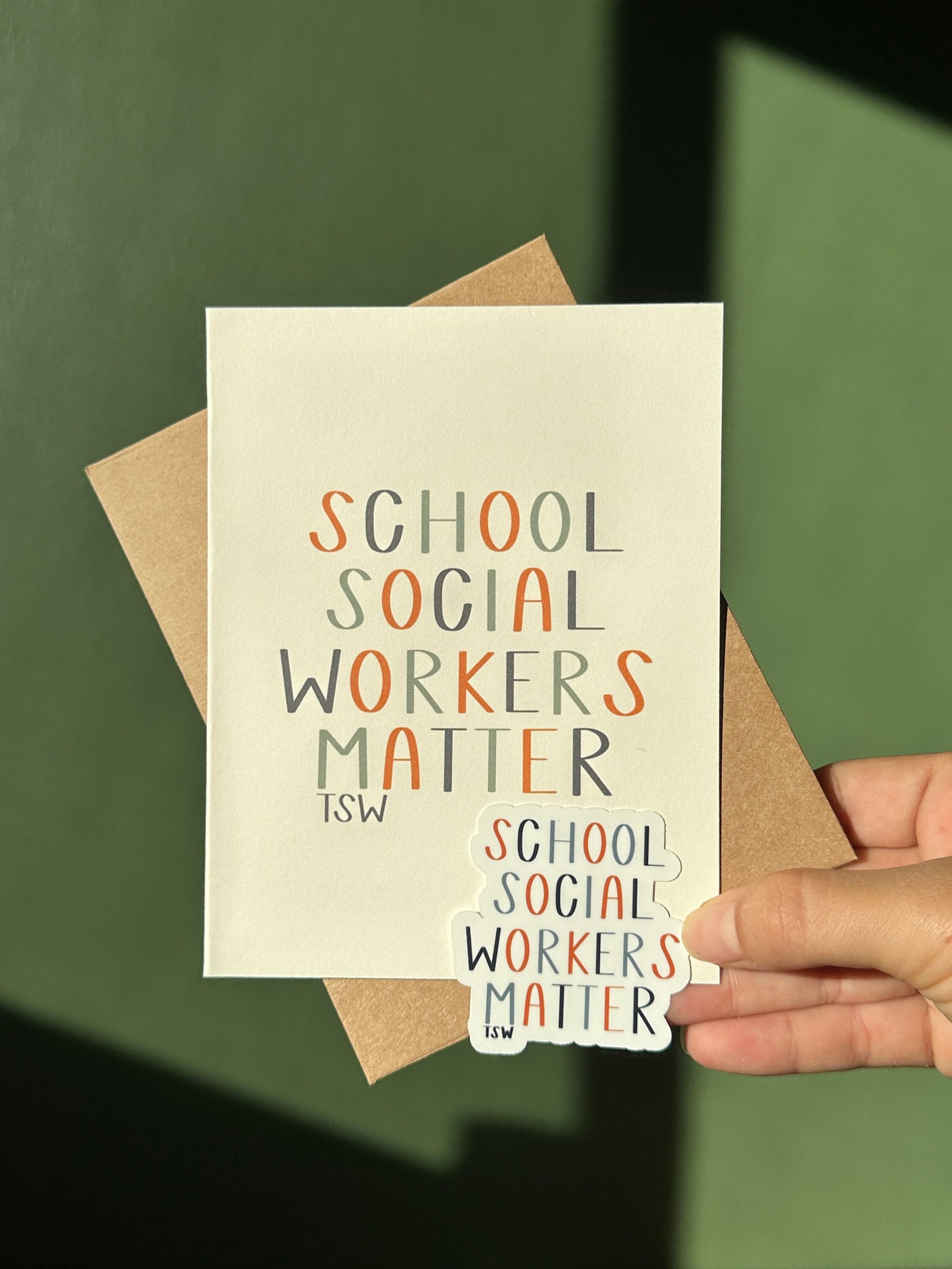 School Mental Health Workers Gift Bundle | Greeting Card & Sticker Duo